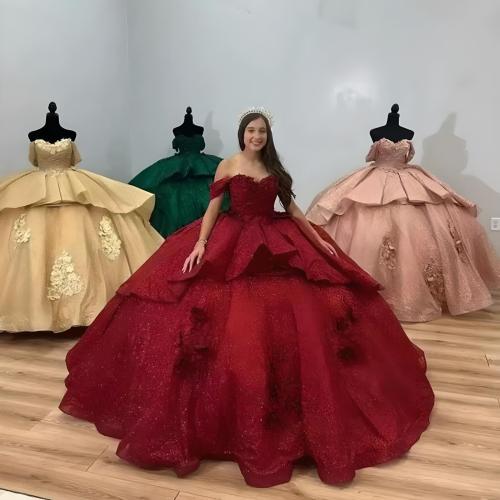 Polyester Long Evening Dress & tube red PC