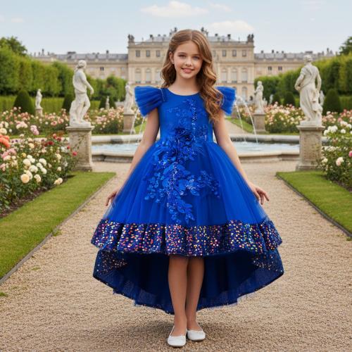 Polyester Princess Girl One-piece Dress Cute PC