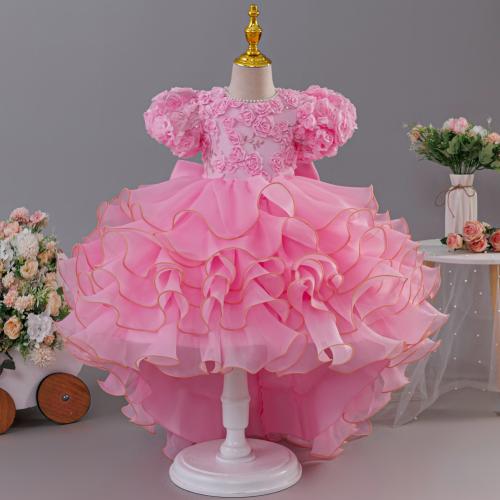 Rabbit Hair Princess & Ball Gown Girl One-piece Dress PC
