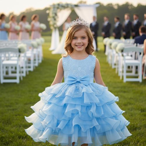 Polyester Princess & Ball Gown Girl One-piece Dress PC