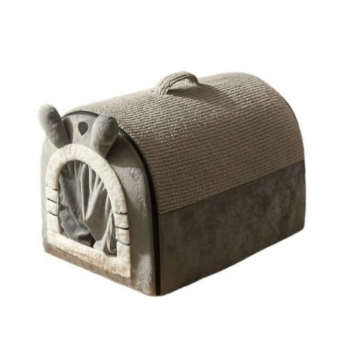 Crystal Velvet detachable and washable & Soft Pet Bed thicken & thermal gray PC