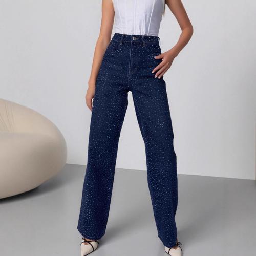 Polyester & Cotton Straight & High Waist Women Long Trousers slimming iron-on PC