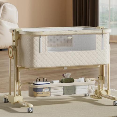 Cloth & Carbon Steel & Aluminium Alloy & Polypropylene-PP Baby Crib Solid PC