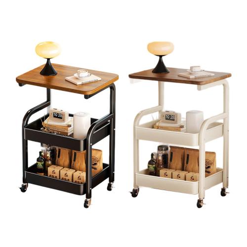 Metal & Wooden Storage Rack with caster & double layer PC