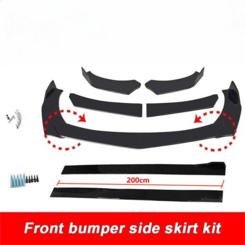 Front Bumper Lip Spoiler Splitter + Side Skirt Extension Kit For Vauxhall Corsa