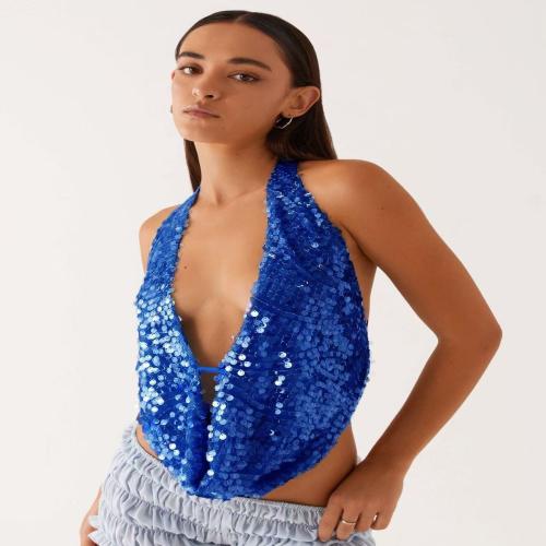 スパンコール & ポリエステル タンクトップ 選択のためのより多くの色 一つ