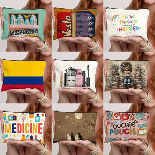 キャンバス 化粧品バッグ 印刷 選択のためのより多くの色 一つ