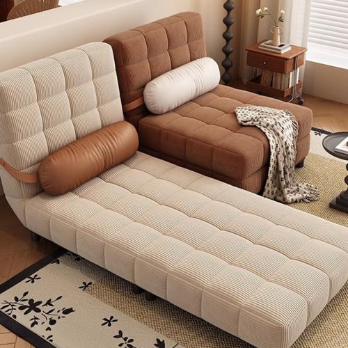 Corduroy Sofa Bed Carbon Steel & Solid Wood PC
