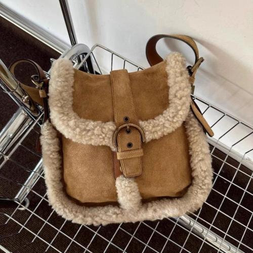 Synthetisch leer Crossbody Tas Polyester Brown stuk