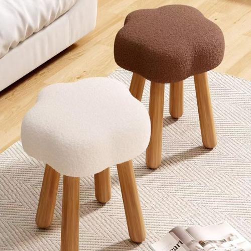 Bois massif & Toison berbère Tabouret Solide plus de couleurs pour le choix pièce