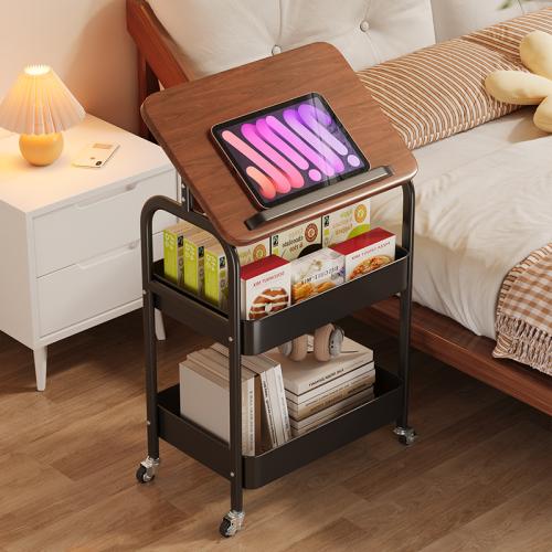 Metal & Wood Fiber Shelf with caster & adjustable PC