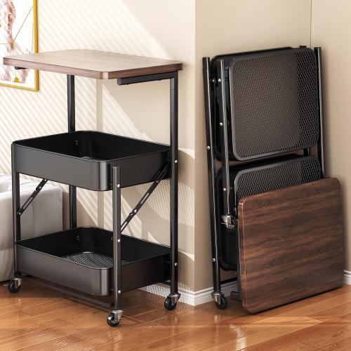 Particle Board & Carbon Steel foldable Shelf with caster PC