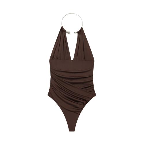 Poliéster Traje de baño de una sola pieza, más colores para elegir,  trozo