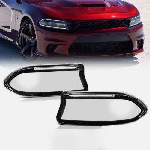 Heavy Duty Clear Headlight Lamps Lens Cover For 2015-2023 Dodge Charger Pair Set