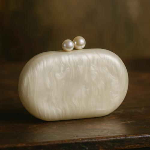 Acryl Clutch Tas Witte stuk