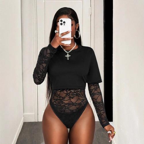 Polyester lace Women Romper patchwork PC