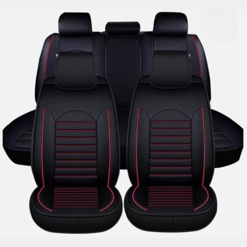 Black Full Set Car Seat Covers Deluxe Universal Protector PU Leather Seat Covers