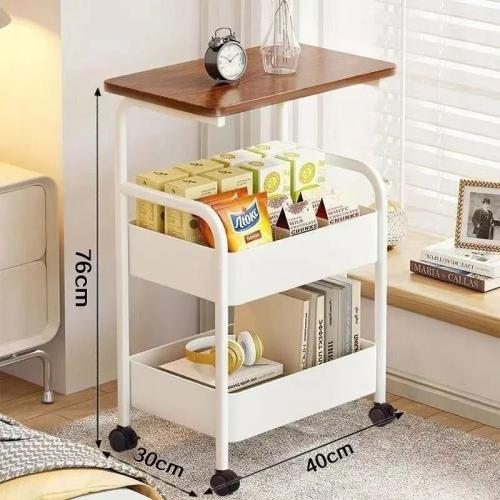 Wooden & Iron Shelf with caster PC