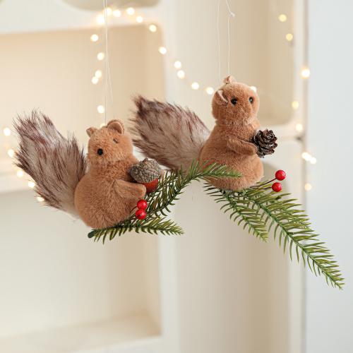 Plush Christmas Tree Hanging Decoration christmas design Foam brown PC