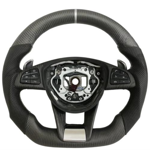 Matte Carbon Fiber Steering Wheel for Mercedes-Benz AMG C63 SLC W205 2016-2020