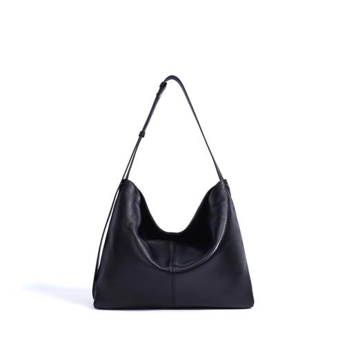 Cuero Piel de Cabra Bolsa de hombro,  poliéster algodón, Sólido, negro,  trozo