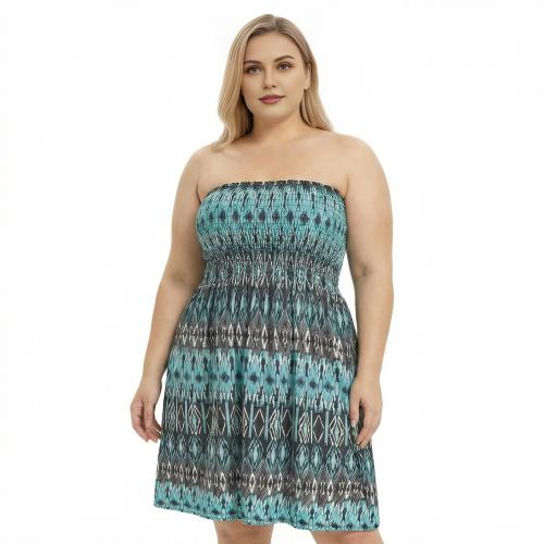 Polyester Tube Top Jurk Afgedrukt meer kleuren naar keuze stuk