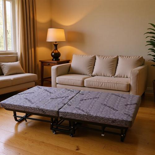 Sponge & Wood & Iron & Knitted single Foldable Bed durable & portable PC