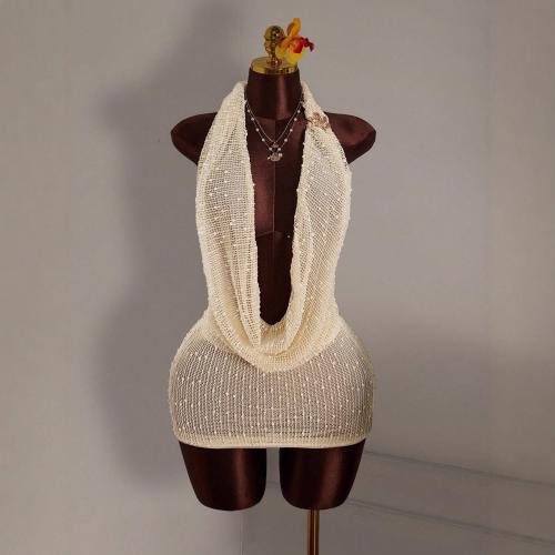 De punto & Poliéster Vestido sin espalda, Sólido, más colores para elegir,  trozo