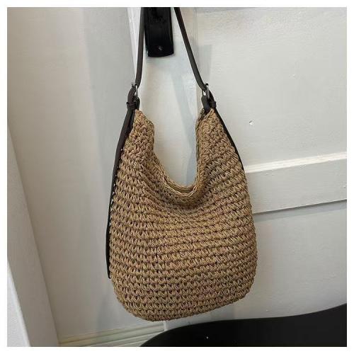 Papieren touw & Polyester Geweven schoudertas Camel stuk