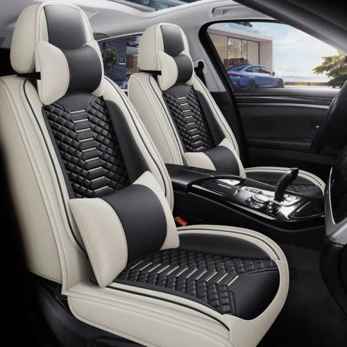 For Toyota Leather Car Seat Covers Full Set Front Rear 5 Seats Protector