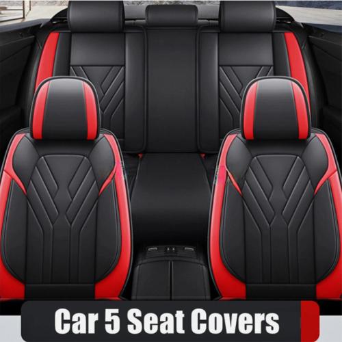 For Toyota Full Set 5-Sits Front & Rear Seat Cover Faux Leather Protector Pad