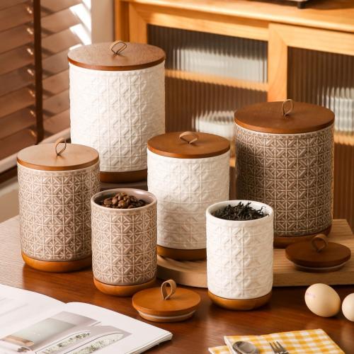 Porzellan & Holz Speicher-Jar,  Stück