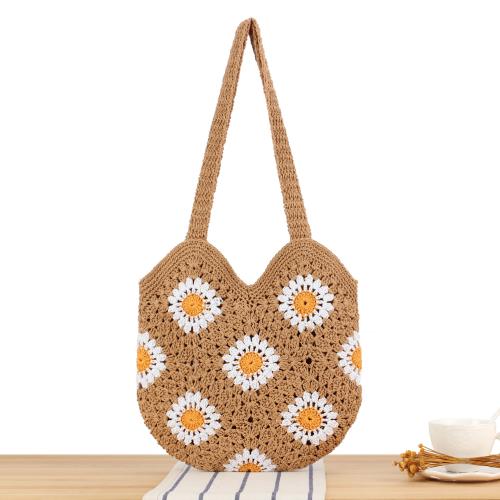 Baumwollschnur Gewebte Schultertasche,  Polyester, Floral, mehr Farben zur Auswahl,  Stück