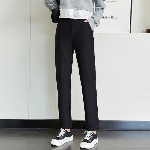 綿 女性ロングトラウザーズ 単色 黒 一つ