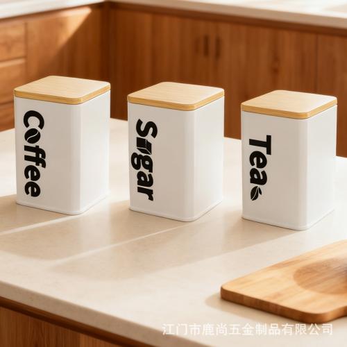 Verzinktes Eisen & Bambus Speicher-Jar, mehr Farben zur Auswahl,  Festgelegt