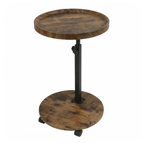 Fibra de madera de densidad media & Hierro Mesa auxiliar, marrón,  trozo