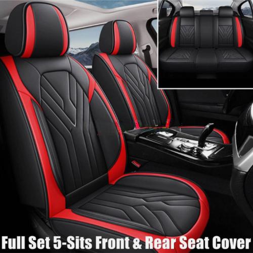 For Toyota Full Set 5-Sits Front & Rear Seat Cover Faux Leather Protector Pad