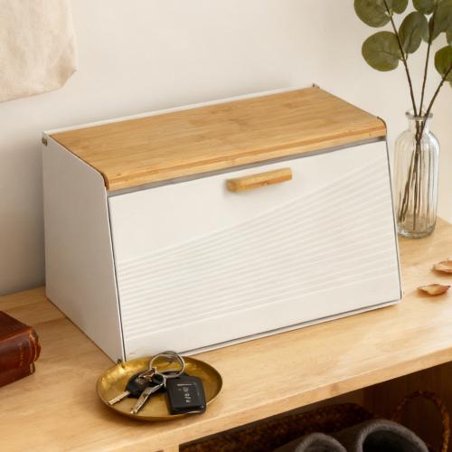 Verzinktes Eisen & Bambus Lebensmittelaufbewahrung Stankbox, mehr Farben zur Auswahl,  Stück