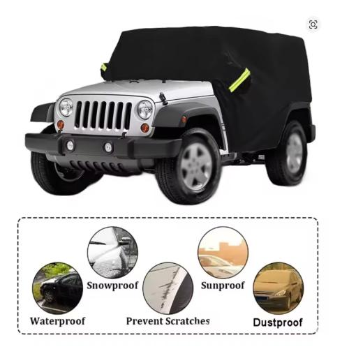 Car Protective Cover Waterproof Sunscreen 210D Oxford for Jeep Wrangler JK 2007-2017 JL 2018-2021 Hardtop 2/4 doors