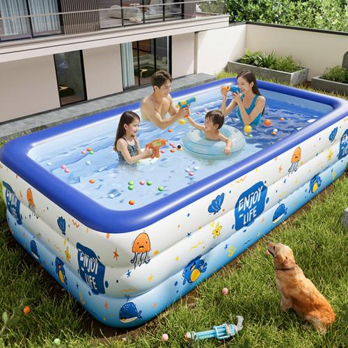 Pvc Aufblasbarer Pool, Gedruckt, Cartoon, Blau, Stück