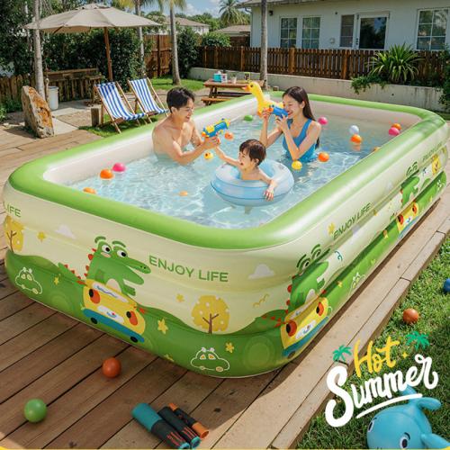 Pvc Aufblasbarer Pool, Gedruckt, Cartoon, Grün, Stück