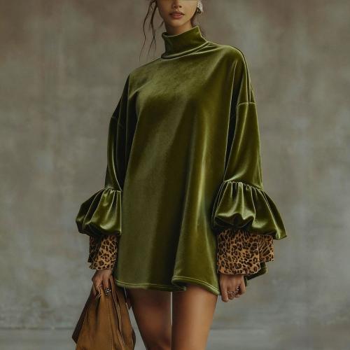 Pleuche & Polyester Herbst- und Winterkleid, Gedruckt, mehr Farben zur Auswahl,  Stück