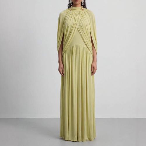 Spandex & Polyester Einteiliges Kleid, schlicht gefärbt, Solide, Grün,  Stück