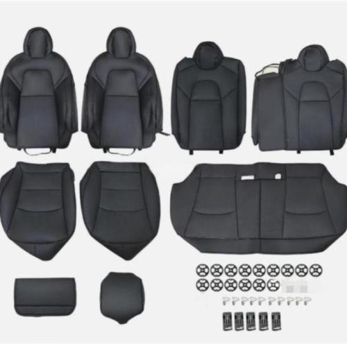 Cover Perforated Leather Full Set Cushion Blk For 2017-2023 Tesla Model 3