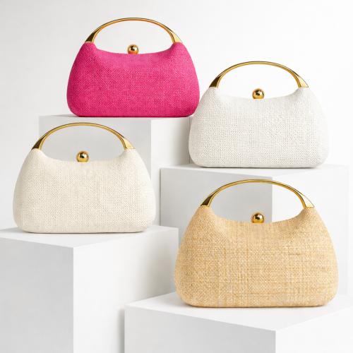 Straw hard-surface & Box Bag Clutch Bag Cotton Solid PC