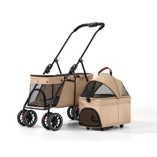 Carbon Steel & Oxford foldable & Multifunction Pet stroller portable & double layer PC