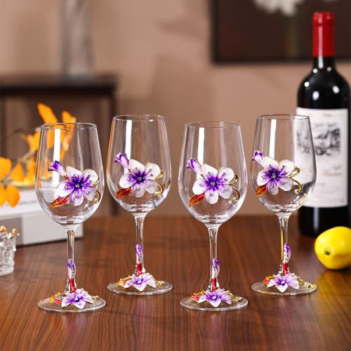 Glas Wijnbeker Bloemen stuk