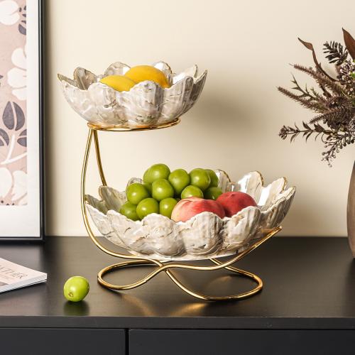 Metal & Porcelain Dried Fruit Plate double layer PC
