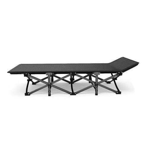 Steel & Polypropylene-PP & Oxford Foldable Bed durable & portable Solid black PC