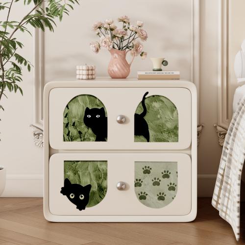 Scratch-Resistant Fabric & Metal & Solid Wood Bedside Cabinet dustproof PC